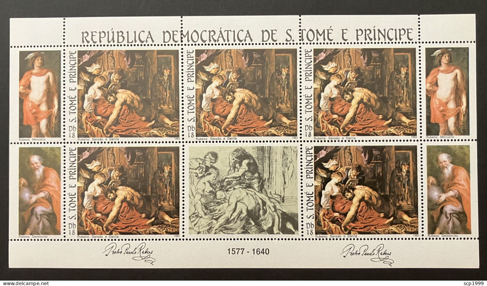 São Tomé & Príncipe 1983 - P. P. Rubens, Samson And Delilah Mini-sheet MNH - Sao Tome And Principe