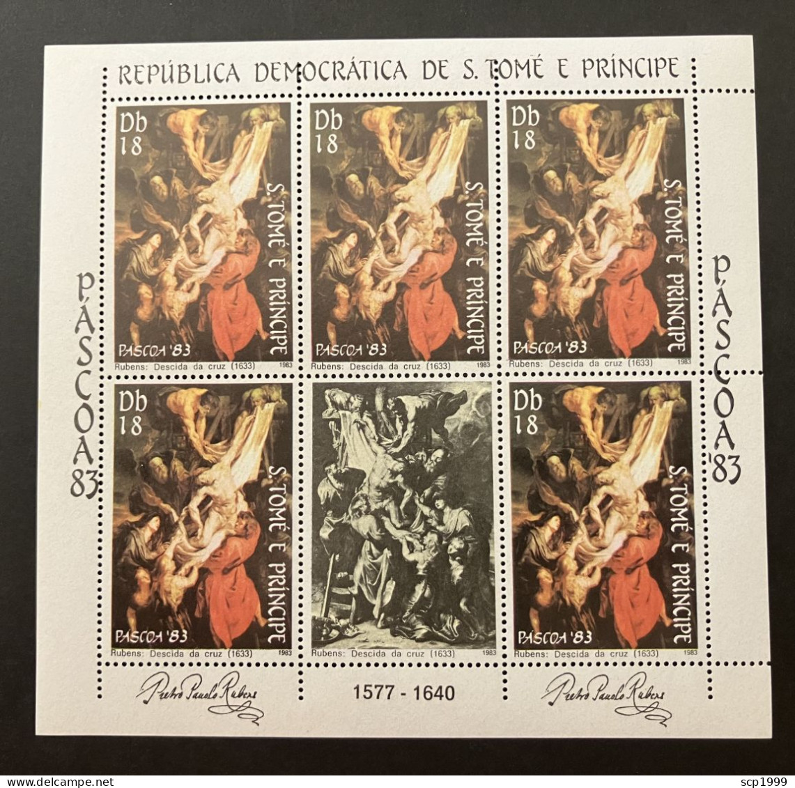 São Tomé & Príncipe 1983 - P. P. Rubens, Descent From The Cross Mini-sheet MNH - Sao Tome En Principe