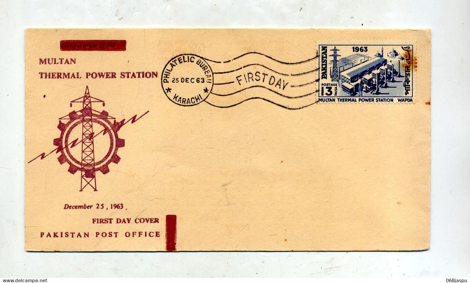 Lettre Fdc 1963  Station Wapda - Pakistan