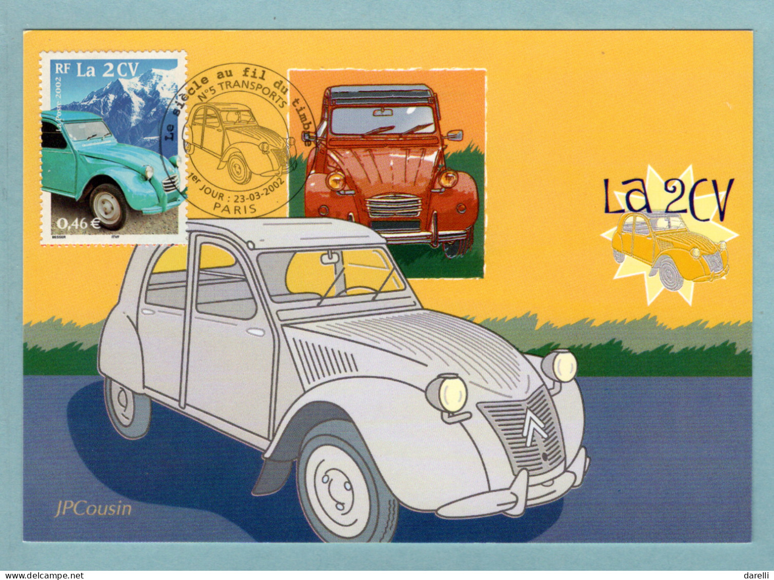 Carte Maximum 2002 - Le Siècle Au Fil Du Timbre - Les Transports - La 2 CV- YT 3474 - Paris - 2000-2009