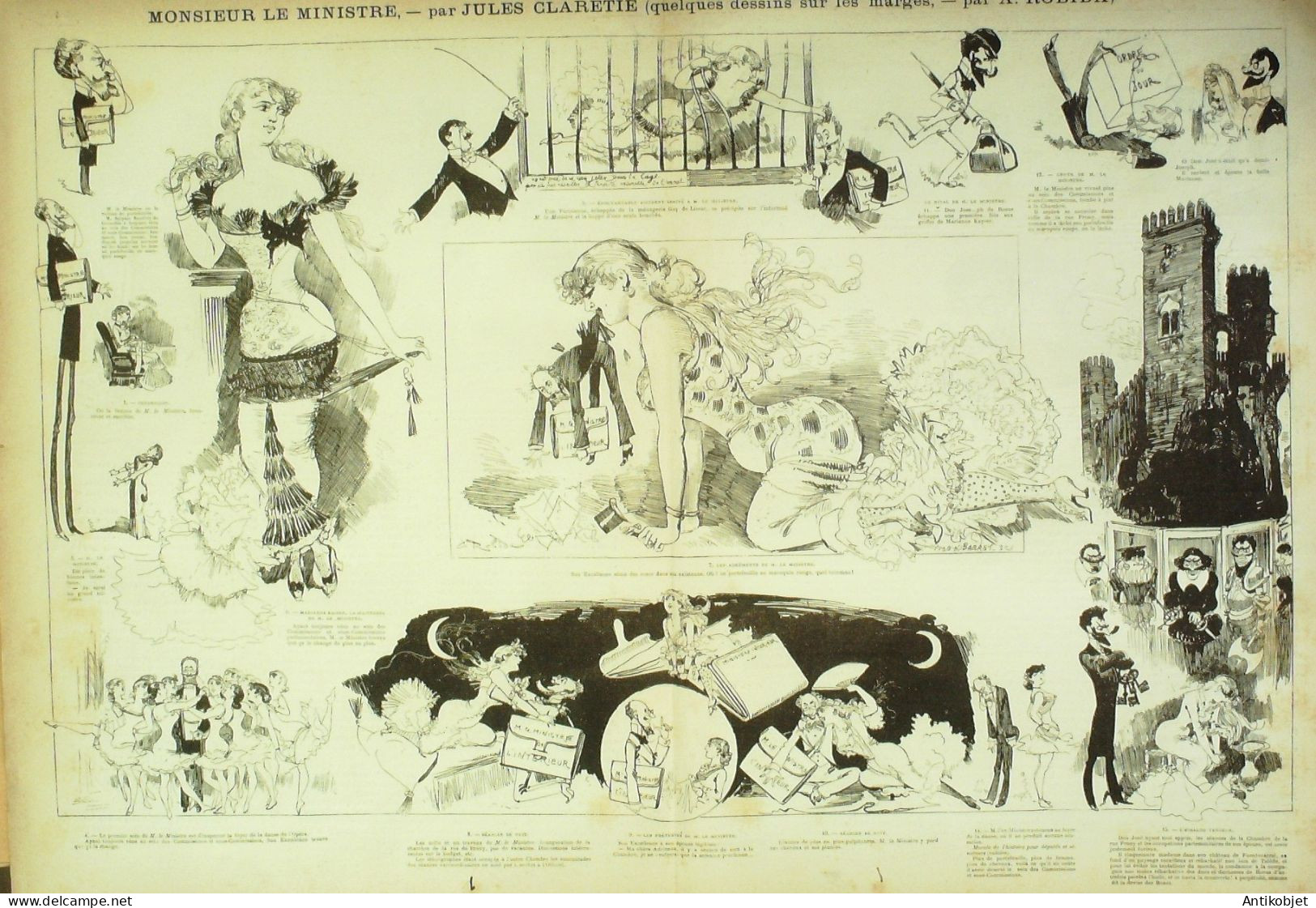 La Caricature 1881 N°  82 Paris Aux Bains De Mer Bach Jules Claretie Robida - Revues Anciennes - Avant 1900