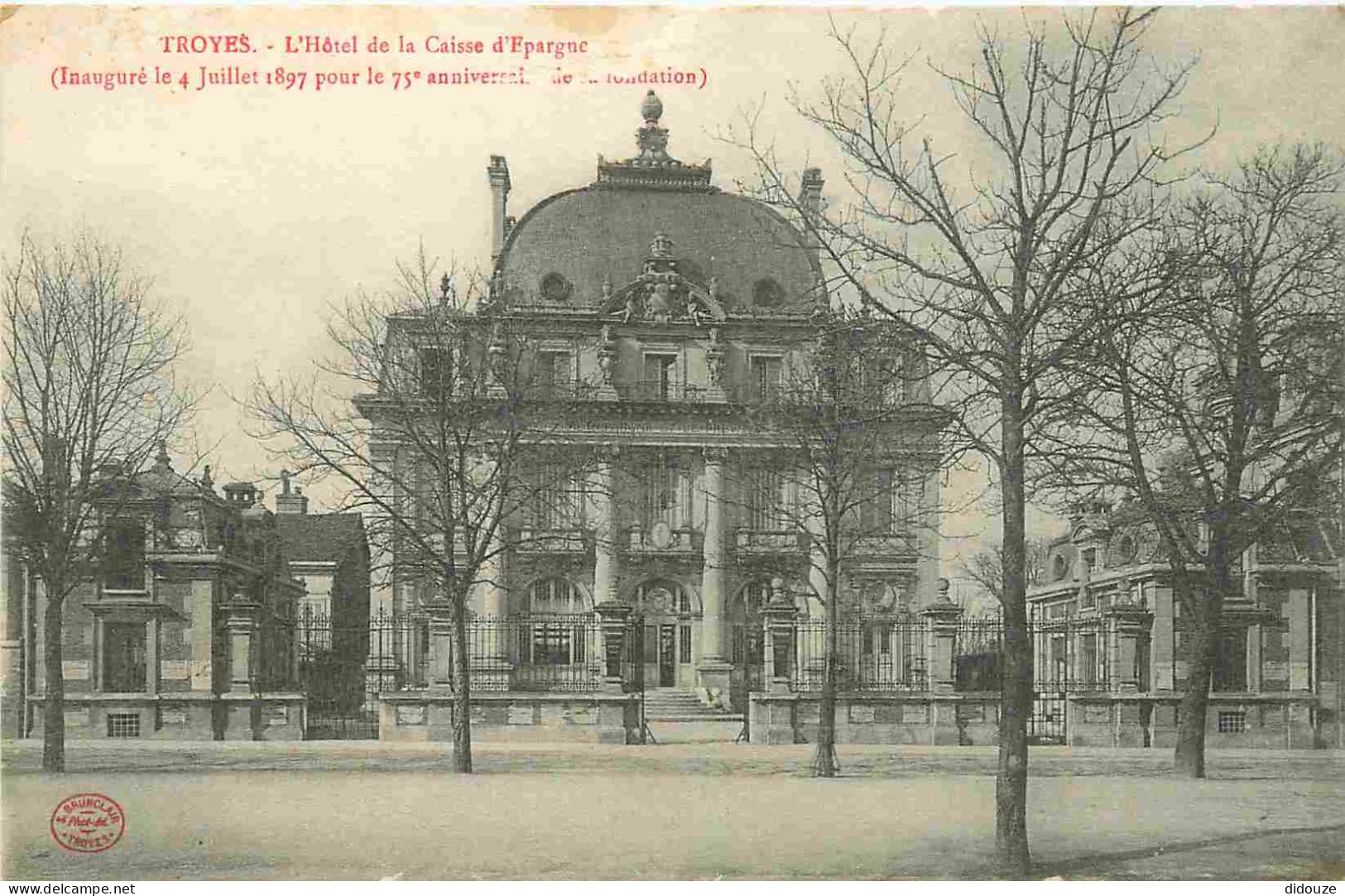 10 - Troyes - L'Hôtel De La Caisse D'Epargne - Correspondance - CPA - Voyagée En 1916 - Voir Scans Recto-Verso - Troyes