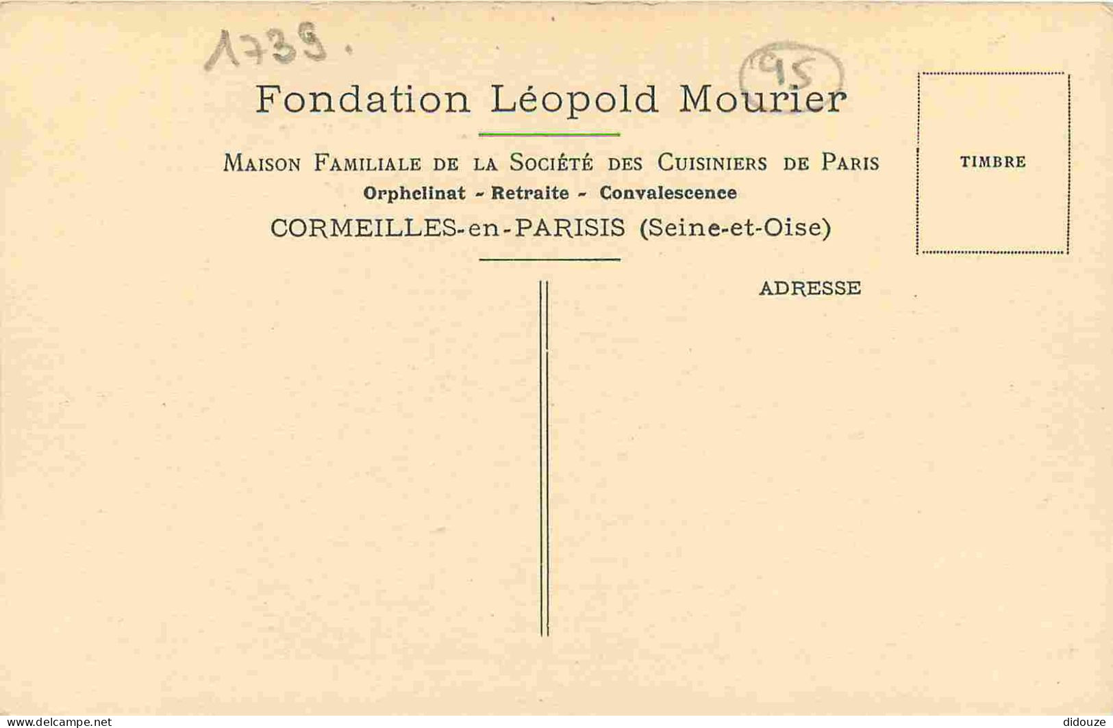 95 - Cormeilles En Parisis - Fondation Léopold Mourier - Un Réfectoire Des Enfants - Orphelinat - Animée - CPA - Voir Sc - Cormeilles En Parisis