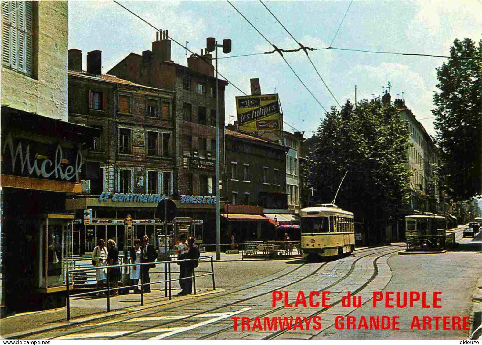 Trains - Tramways - Saint Etienne - La Grande Artère Et Ses Tramways - Place Du Peuple - CPM - Voir Scans Recto-Verso - Tramways