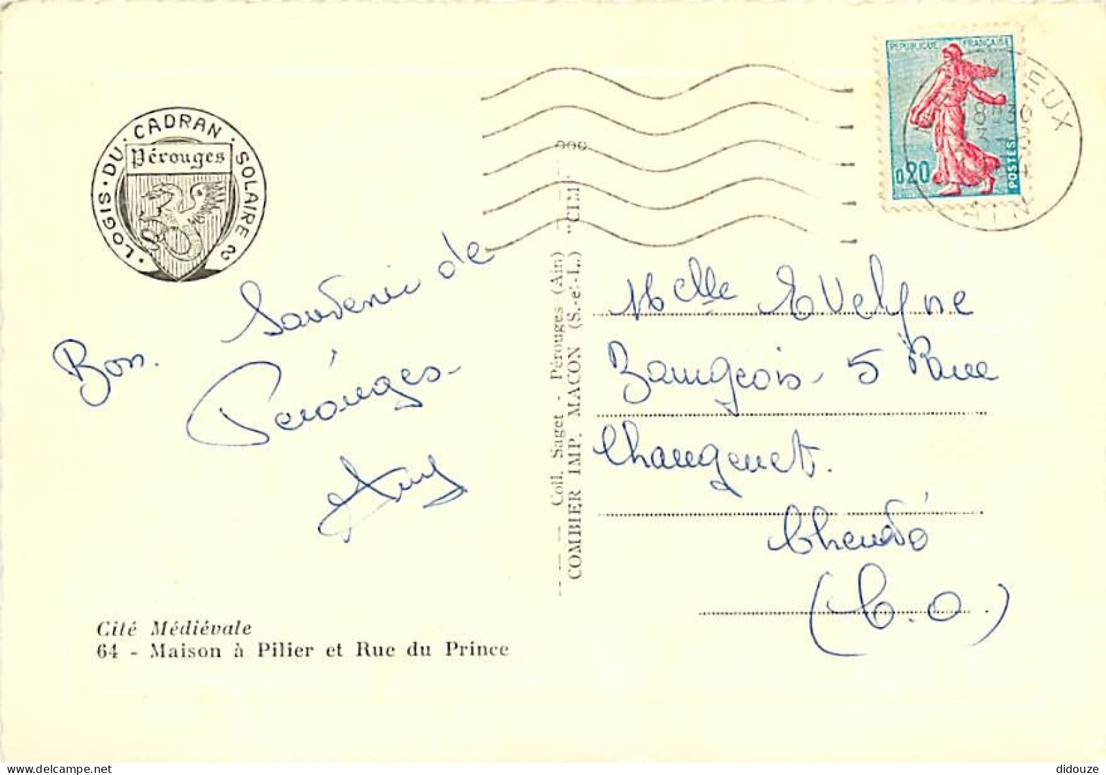 01 - Pérouges - Cité Médiévale - Maison à Pilier Et Rue Du Prince - Carte Dentelée - CPSM Grand Format - Voir Scans Rect - Pérouges