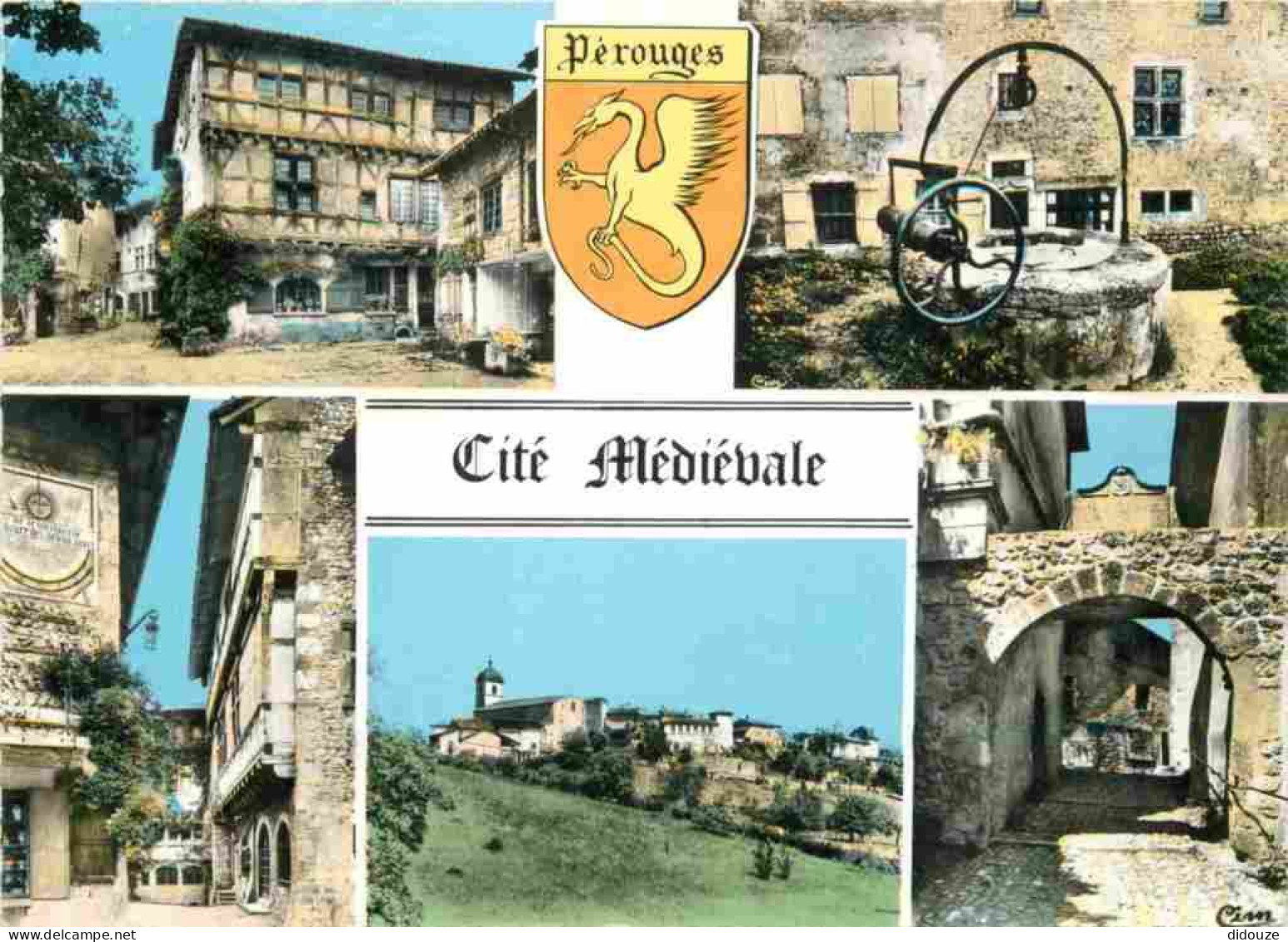 01 - Pérouges - Multivues - Cité Médiévale - Vieilles Pierres - Carte Dentelée - CPSM Grand Format - Voir Scans Recto-Ve - Pérouges