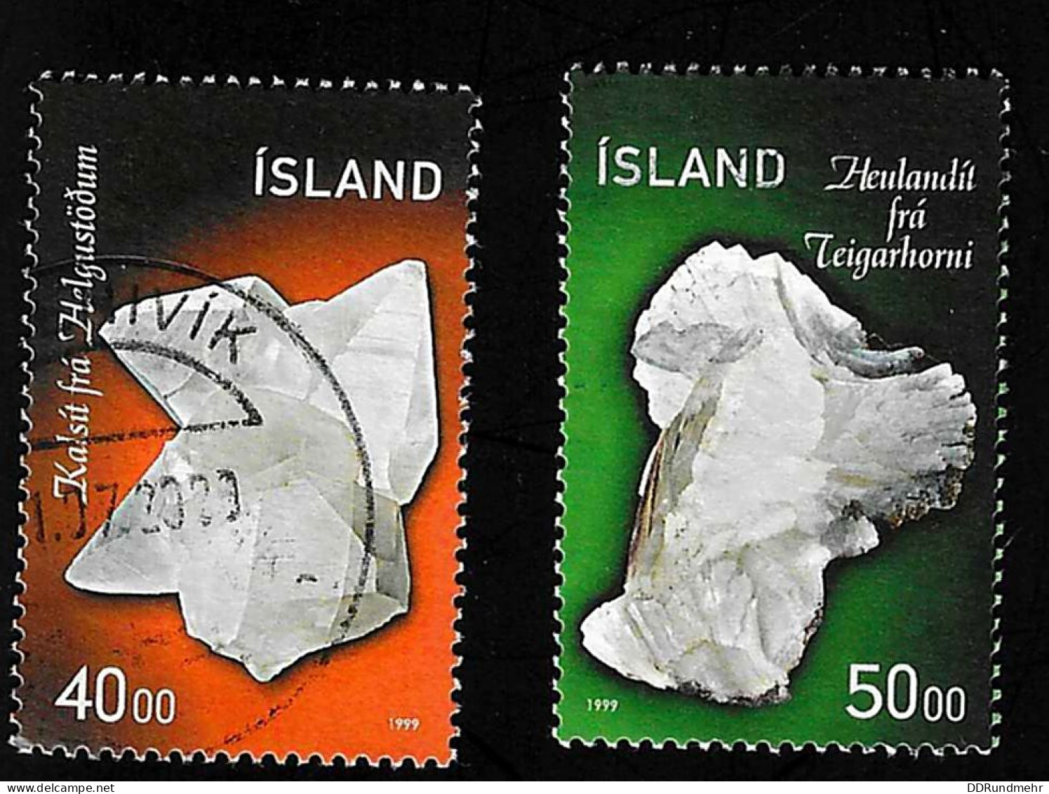 1999 Mineralien  Michel IS 917 - 918 Stamp Number IS 885 - 886 Yvert Et Tellier IS 870 - 871 Used - Usados