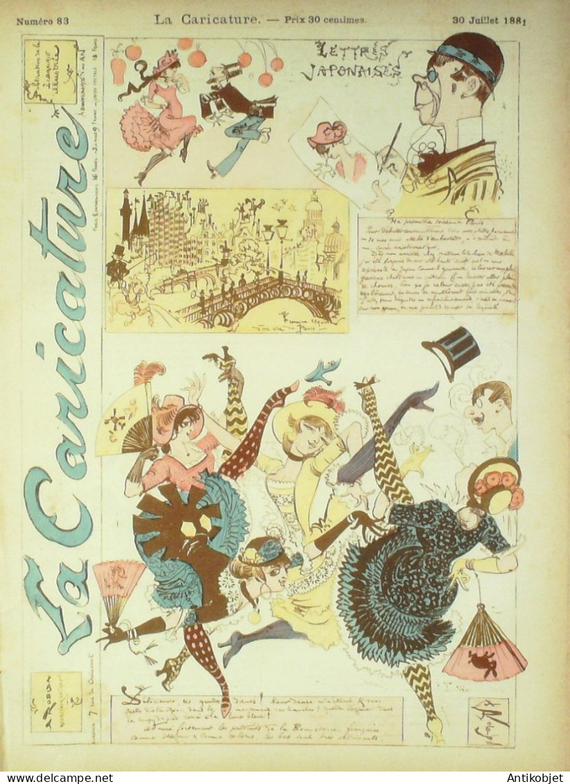 La Caricature 1881 N°  83 Lettres Japonaises Robida - Revues Anciennes - Avant 1900