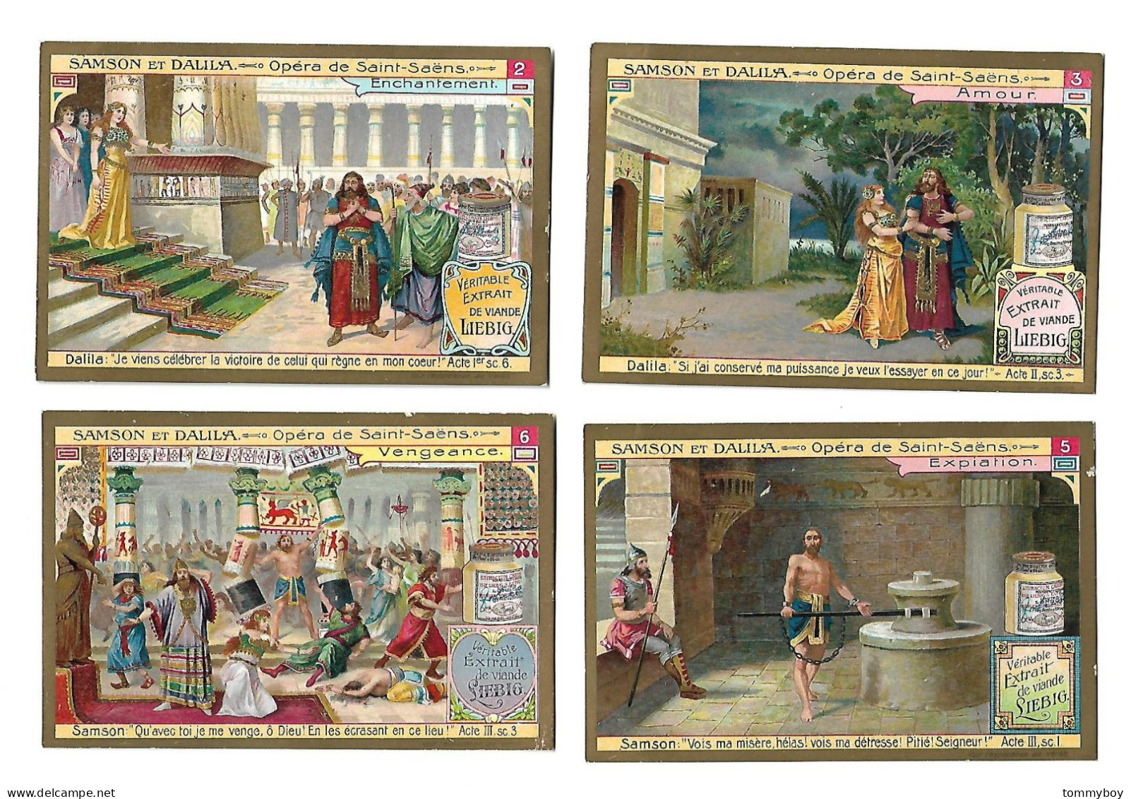 S 858, Liebig 6 Cards, Samson Et Dalila( Small Samaged At The Borders ) (ref B23) - Liebig