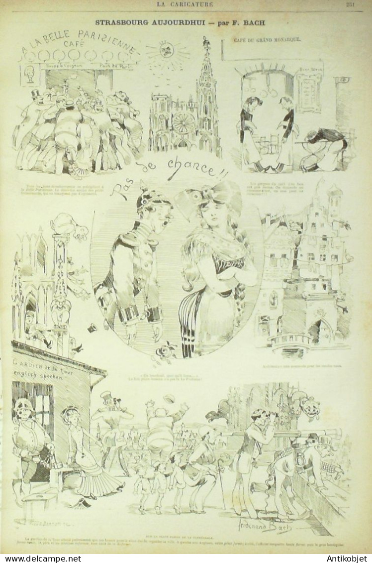 La Caricature 1881 N°  84 A La Mer Robida Strasbourg Bach Lorédan Plumet Loys - Magazines - Before 1900