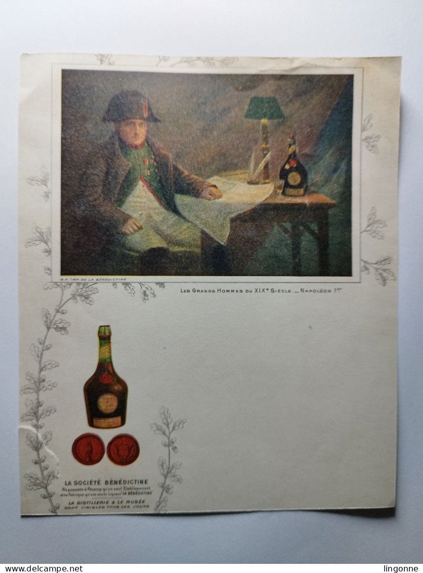 MENU Vierge Les Grands Hommes Du XIXe Siecle NAPOLEON Ier LA SOCIETE BENEDICTINE LA DISTILLERIE 15 X 18 Cm Env - Menükarten