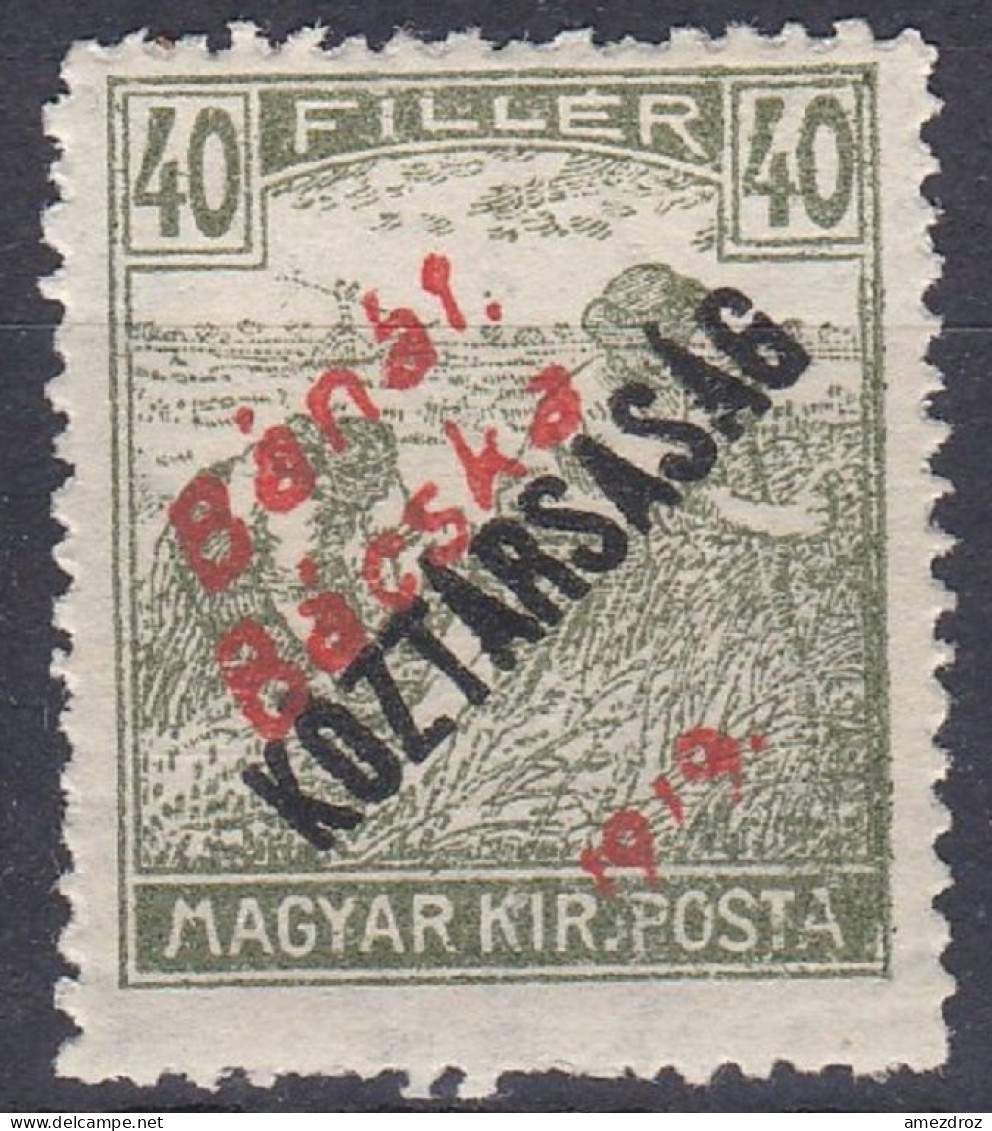 Hongrie Banat Bacska 1919 Mi 30b  Moissonneurs  (A18) - Banat-Bacska