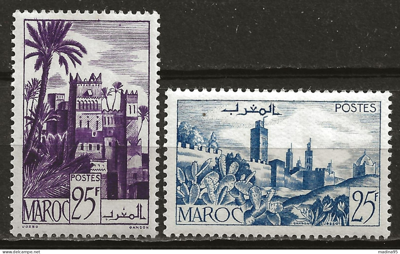 MAROC Colo:, *,**, N° YT 265 Ch Et 265A, TB - Unused Stamps