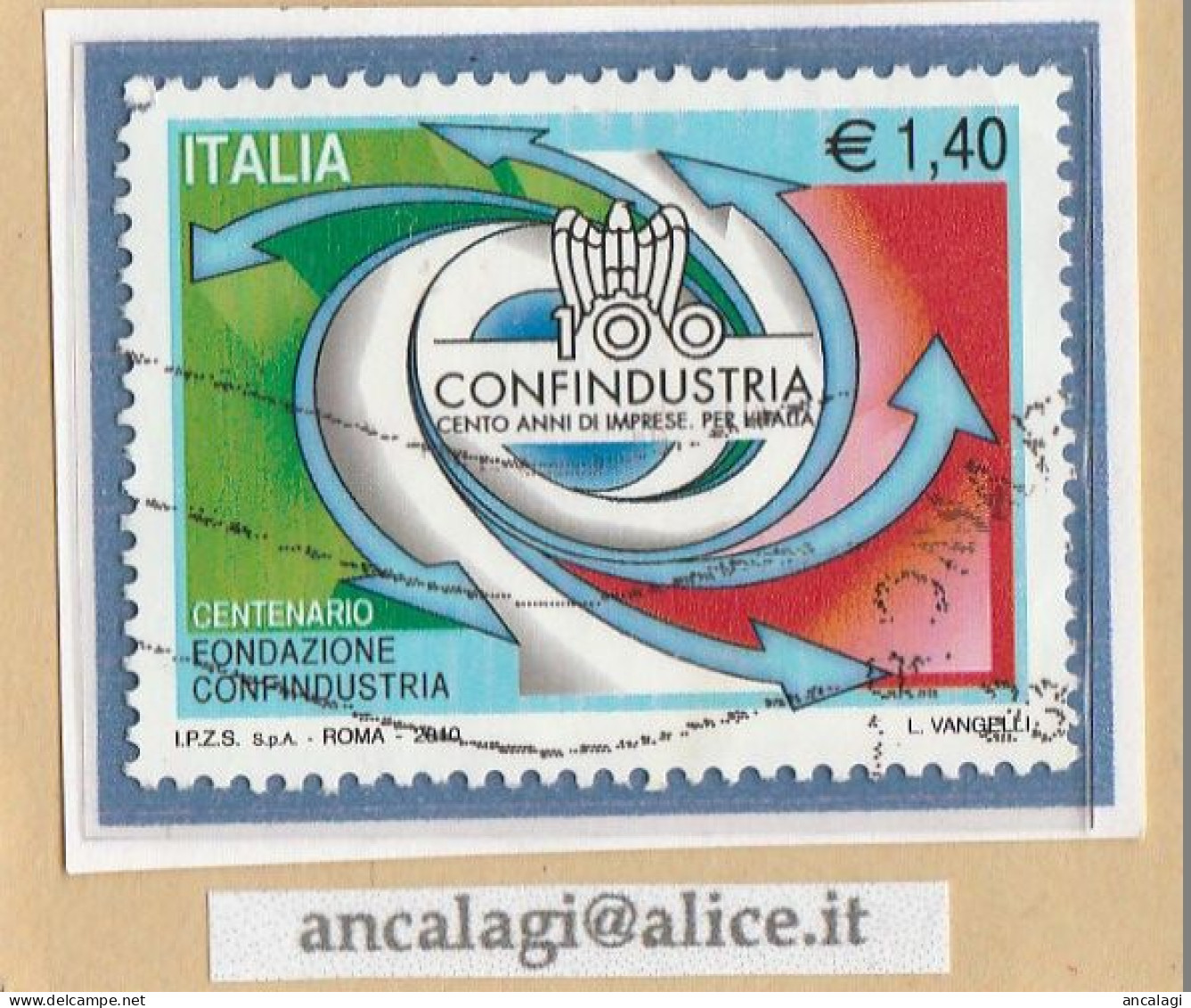USATI ITALIA 2010 - Ref.1154A "CONFINDUSTRIA" 1 Val. - - 2001-10: Oblitérés