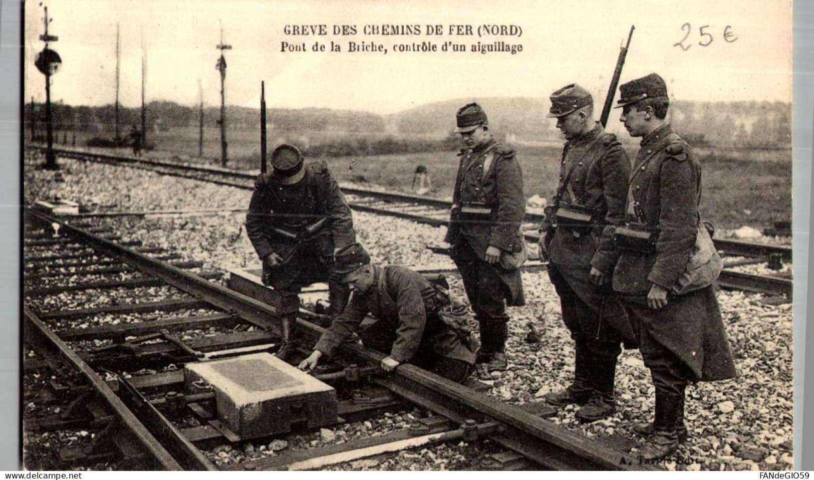 SEINE SAINT DENIS - GREVE DES CHEMINS DE FER(NORD) PONT DE LA BICHE (ST DENIS) CONTROLE D'UN AIGUILLAGE // 104 - Weltkrieg 1914-18