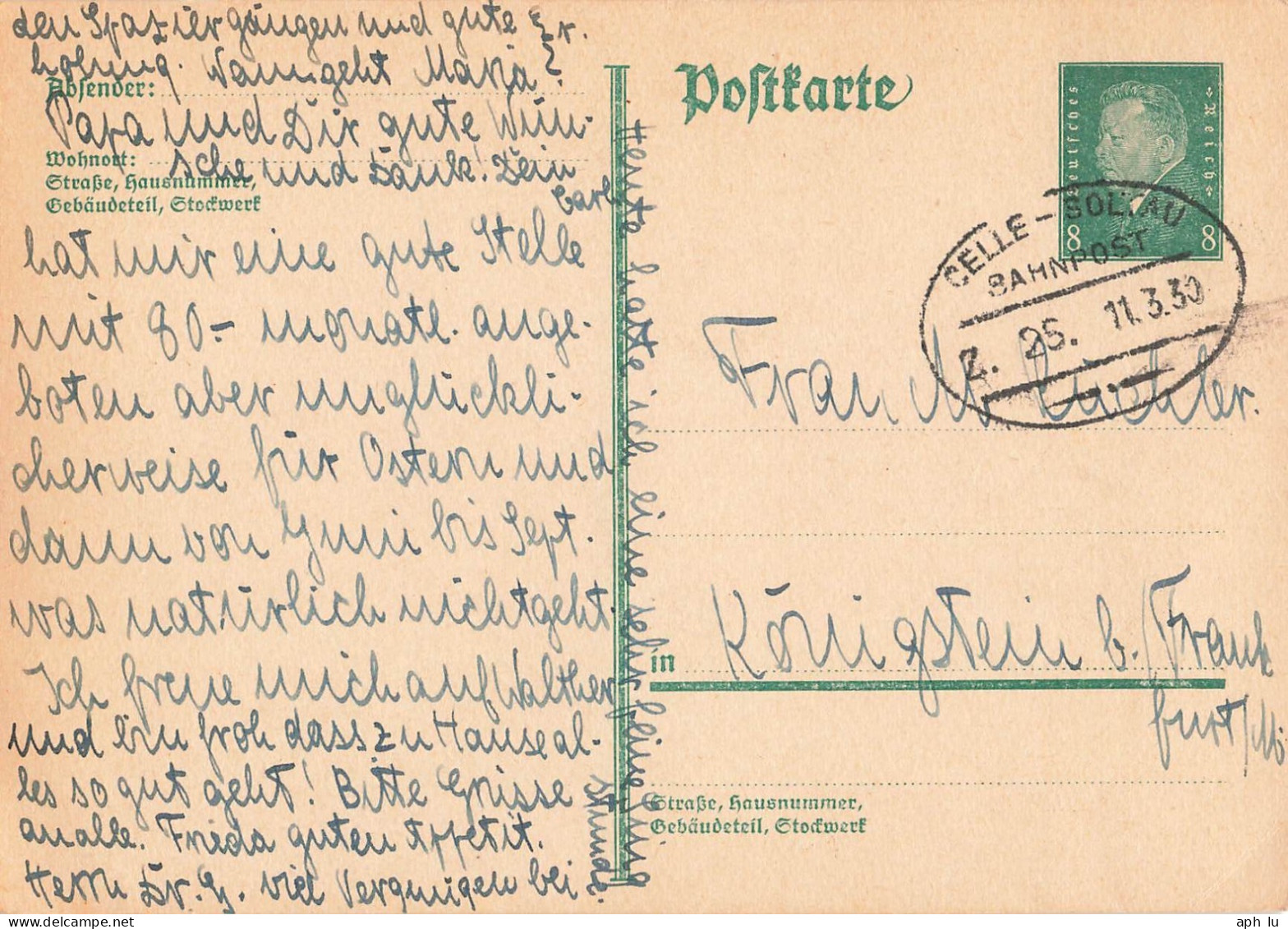 Bahnpost (Ambulant; R.P.O./T.P.O.) Celle-Soltau (ZA2444) - Lettres & Documents