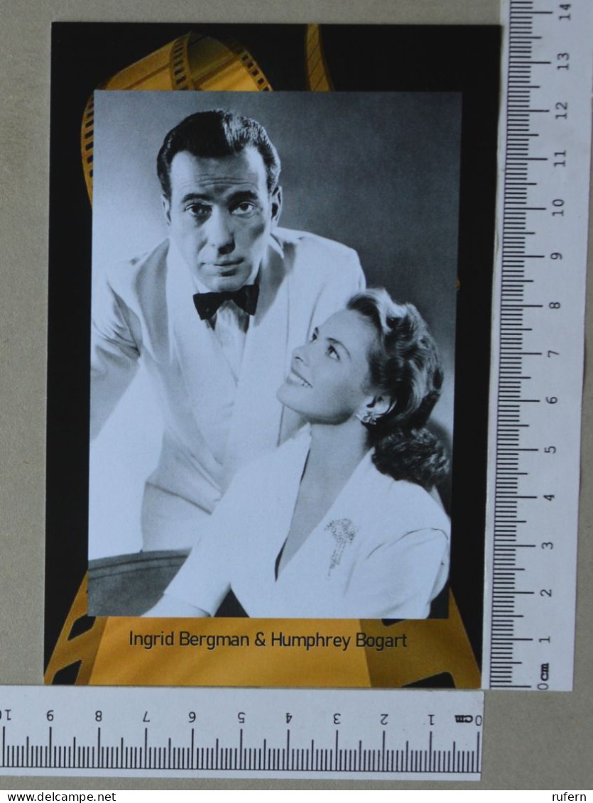 POSTCARD  - INGRIND BERGMAN & HUMPHREY BOGART - LE MONDE DU CINEMÁ - 2 SCANS  - (Nº58996) - Acteurs