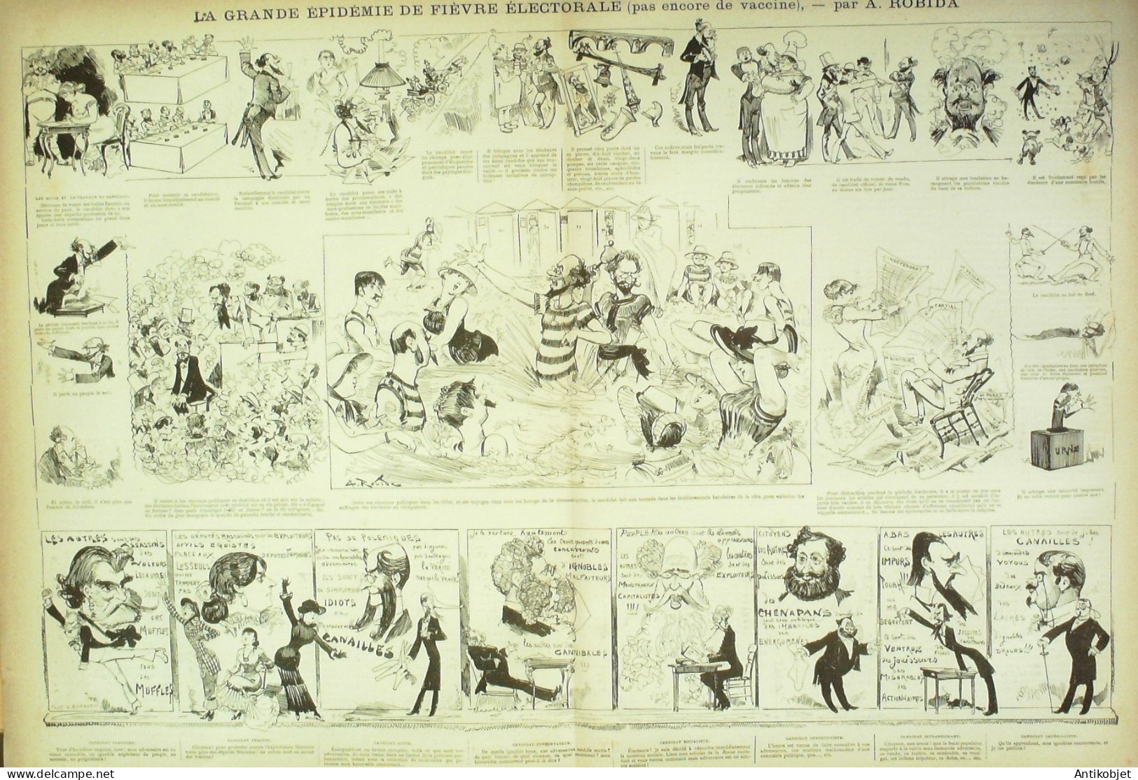 La Caricature 1881 N°  86 ébulition électorale Robida Tunisie Nos Marins Gino - Magazines - Before 1900