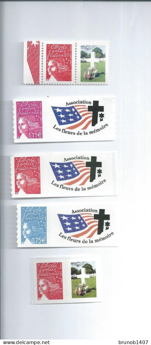 LOT DE 5 TIMBRES PERSONNALISES  AUTOADHESIFS 2002 Les Fleurs De La Memoire 1945 - Unused Stamps