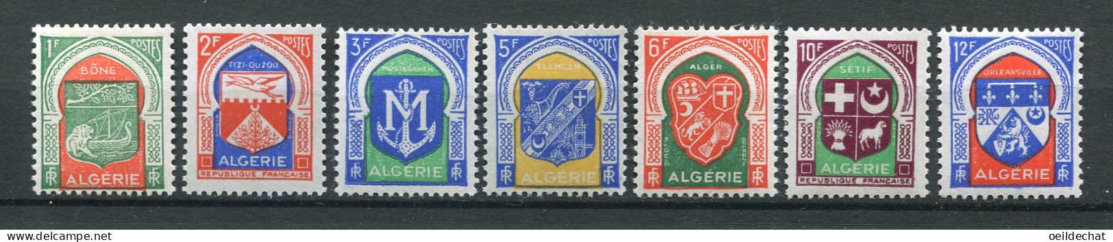 26453 Algérie N°337/7F** Armoiries De Villes  1956-58  TB/TTB - Unused Stamps