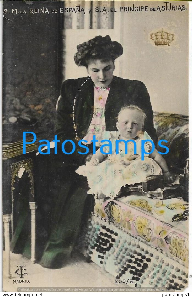 227570 SPAIN ESPAÑA ROYALTY QUEEN REINA & THE PRINCE ASTURIAS POSTAL POSTCARD - Sonstige & Ohne Zuordnung