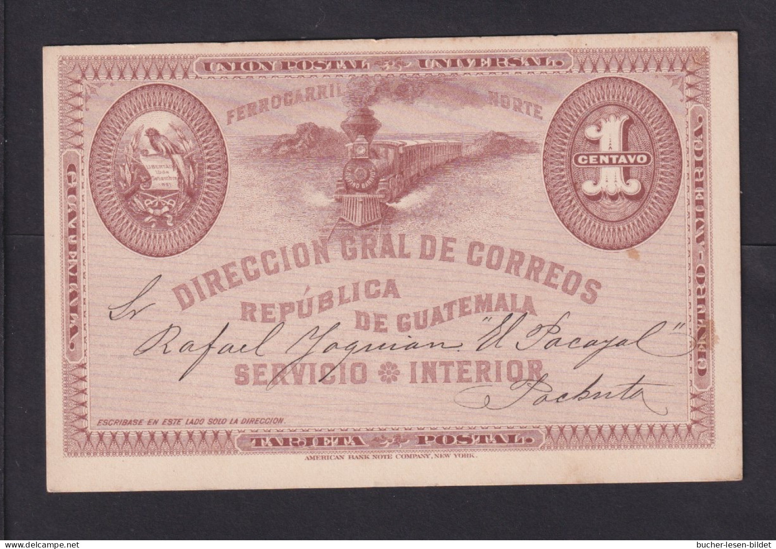 1896 - 1 C. Guatemala Ganzsache Mit Vordruck ""El  Volcan"  - Volcanes