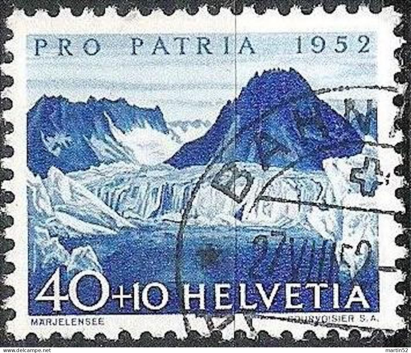Schweiz Suisse Pro Patria 1952 "Märjelensee" Zu WII 60 Mi 574 Yv 525 Voll-⊙ BAHNPOST 27.VII.52 AMBULANT (Zu CHF 12.00) - Used Stamps