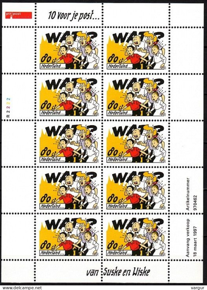 NETHERLANDS 1997 Mi. 1611 Klb. Comics: Suske And Wiske. MINI-SHEET, MNH - Cómics