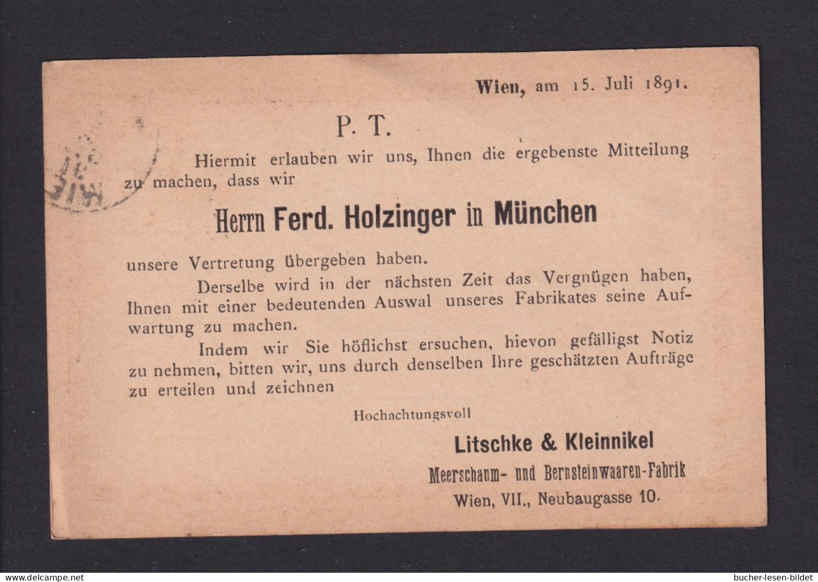 1891 - 2 Kr. Gansache Mit Vordruck 2...Meerschaum... Fabrik" - Ab Neubau/Wien - Tabak