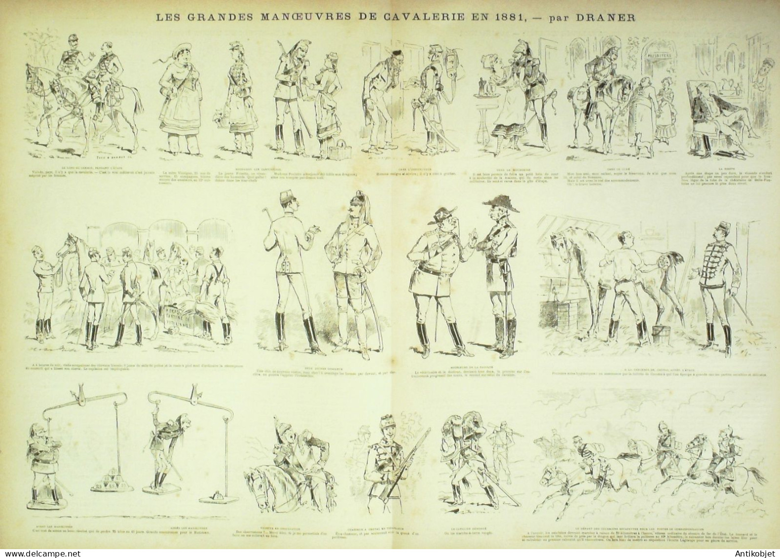 La Caricature 1881 N°  87 Manoeuvres De Cavalerie Barret Draner TROCK - Revues Anciennes - Avant 1900