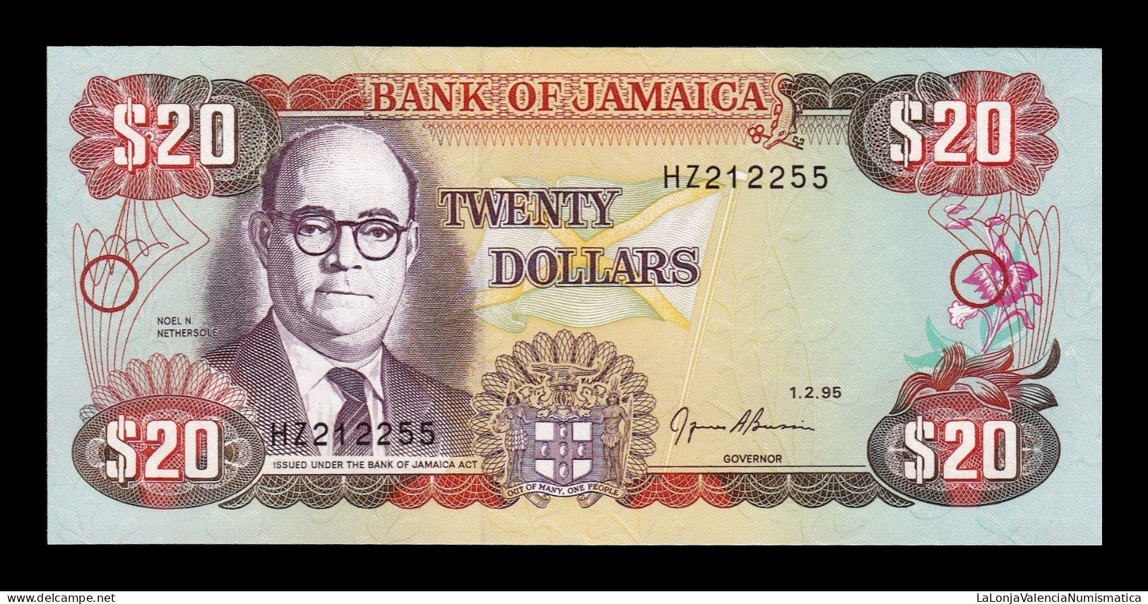 Jamaica 20 Dollars 1995 Pick 72e Sc Unc - Jamaica