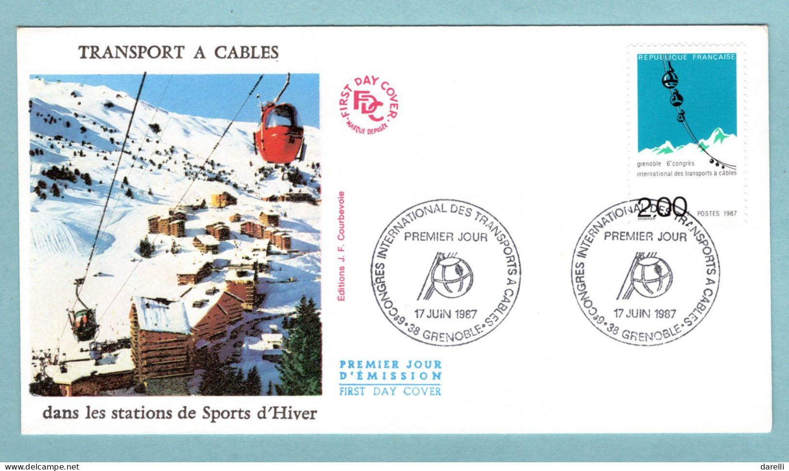 FDC France 1987 - 6ème Congrès International Des Transports à Câbles - YT 2480 - 38 Grenoble - 1980-1989