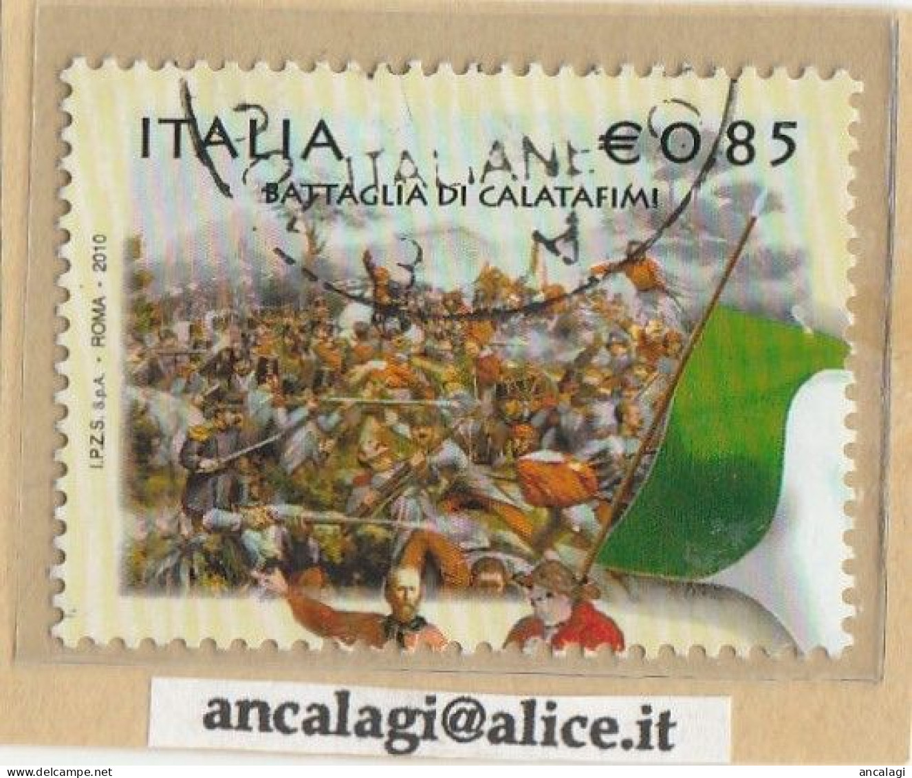 USATI ITALIA 2010 - Ref.1155 "SPEDIZIONE DEI MILLE" 1 Val. € 0,85 - - 2001-10: Afgestempeld