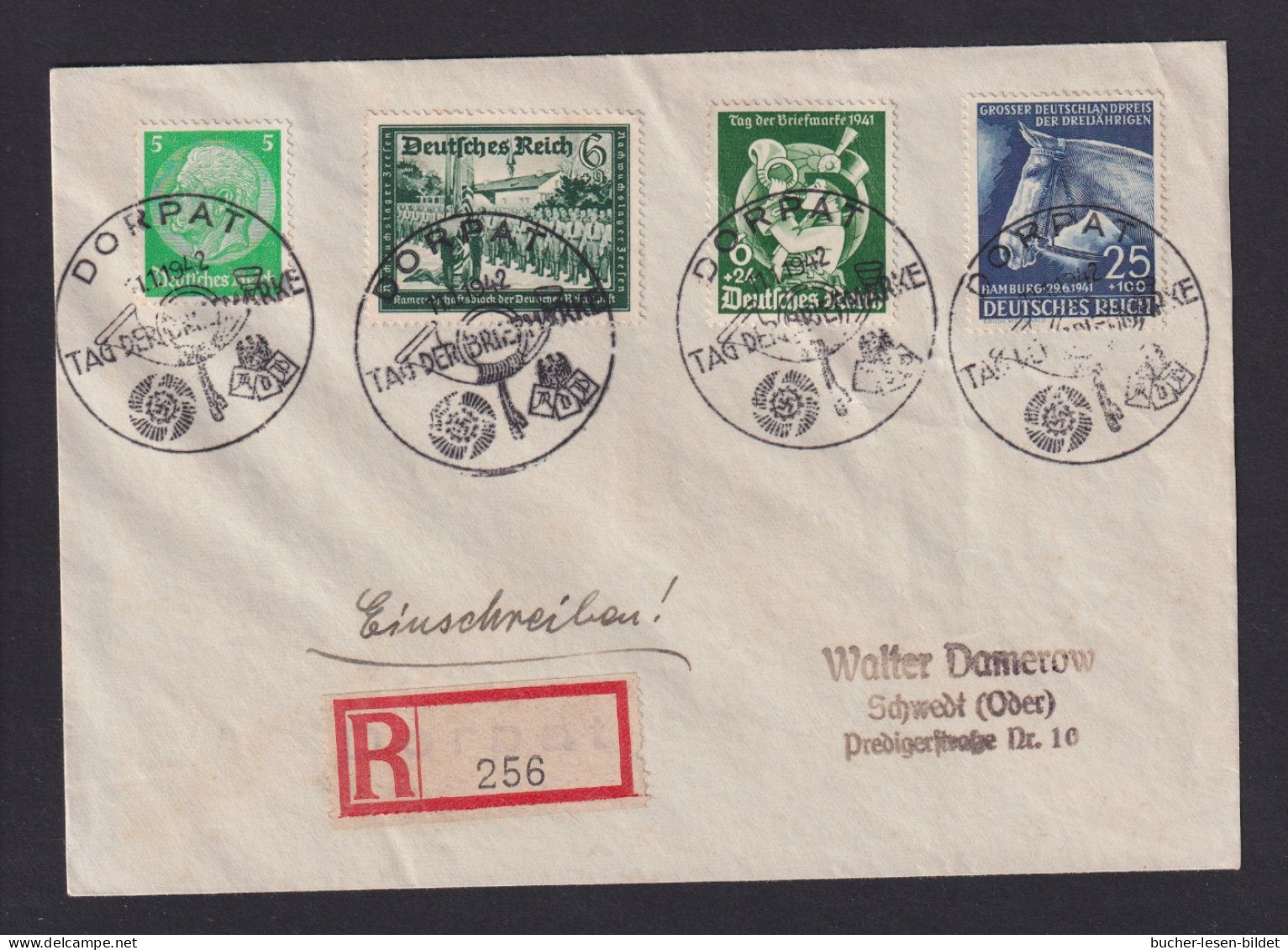 1942 - Sonderstempel Zum T.d.B. Von Dorpat Auf Einschreibbrief Nach Schwedt - SELTEN - Stamp's Day