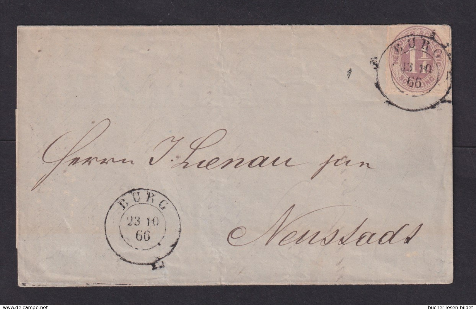 1866 - 1 1/4 Sch. Auf Brief Ab BURG (Fehmarn) Nach Neustadt - Schleswig-Holstein