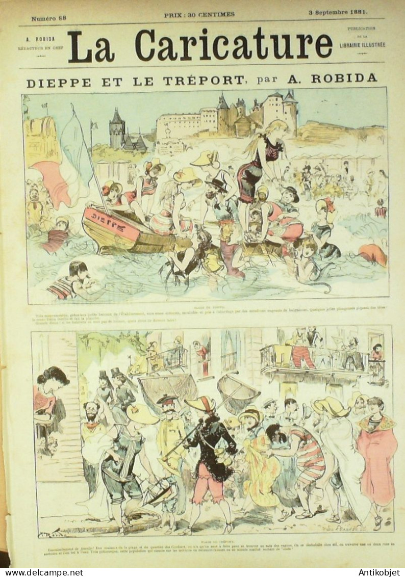 La Caricature 1881 N°  88 Dieppe & Le Tréport Robida Barret Loys - Magazines - Before 1900