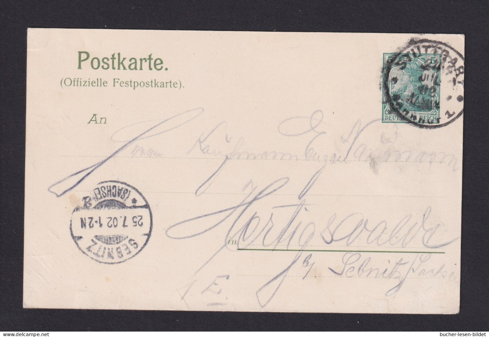 1902 - 5 Pf. Privat-Ganzsache "Rind, Schwein, Gans - Kochen" - Ab Stuttgart - Ferme