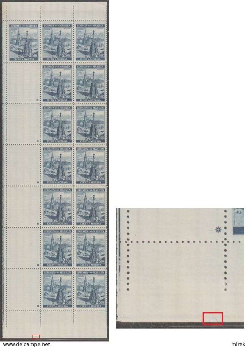 142/ Pof. 35, Vertical Strip, Impression Of The Fastening Screw On Down Border, Very Rare - Nuevos