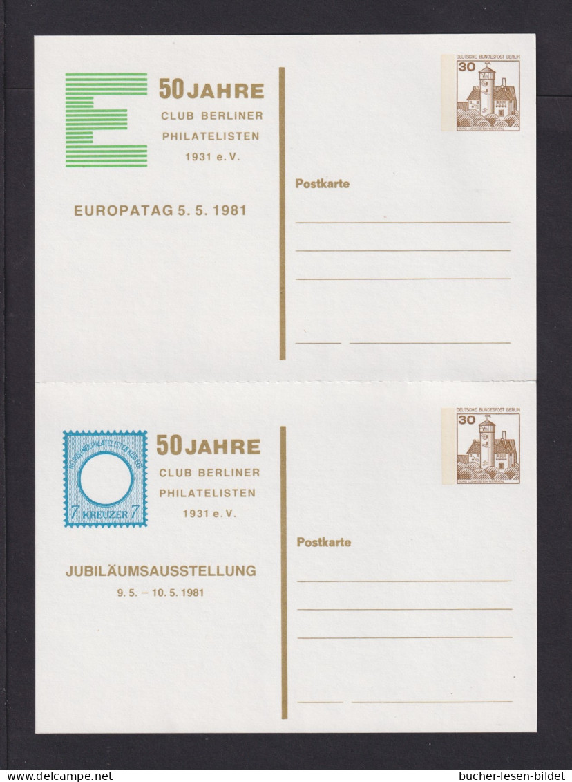 1981 - 30 Pf. Privat-Ganzsache Zusammendruck-Paar (PP 78D2/003I + II) - Ungebraucht - Privatpostkarten - Ungebraucht