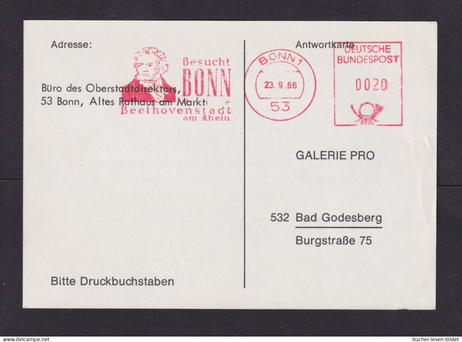 1966 - Freistempel Bonn "Beethoven..." - Brief - Music