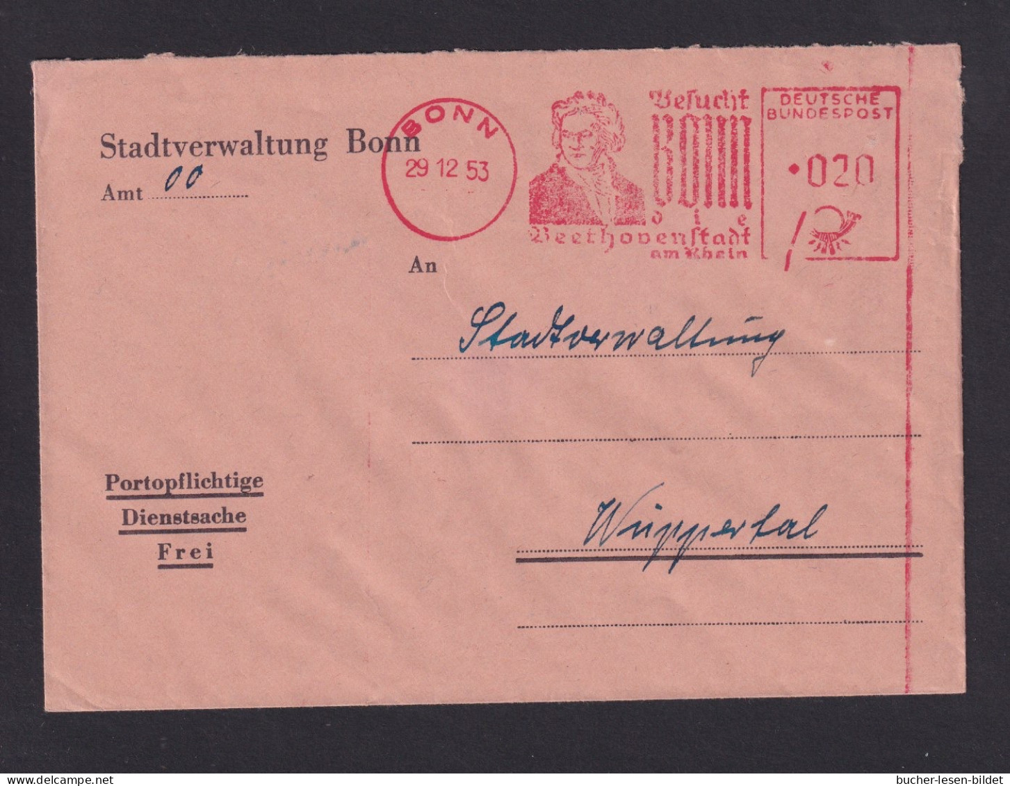 1953 - Freistempel Bonn "Beethoven..." - Brief - Musica