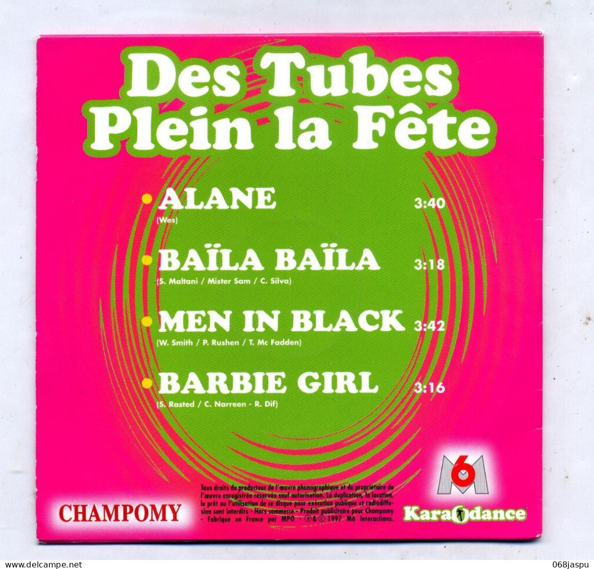 Cd Publicitaire Champomy  Tubes Karaodance - Autres & Non Classés