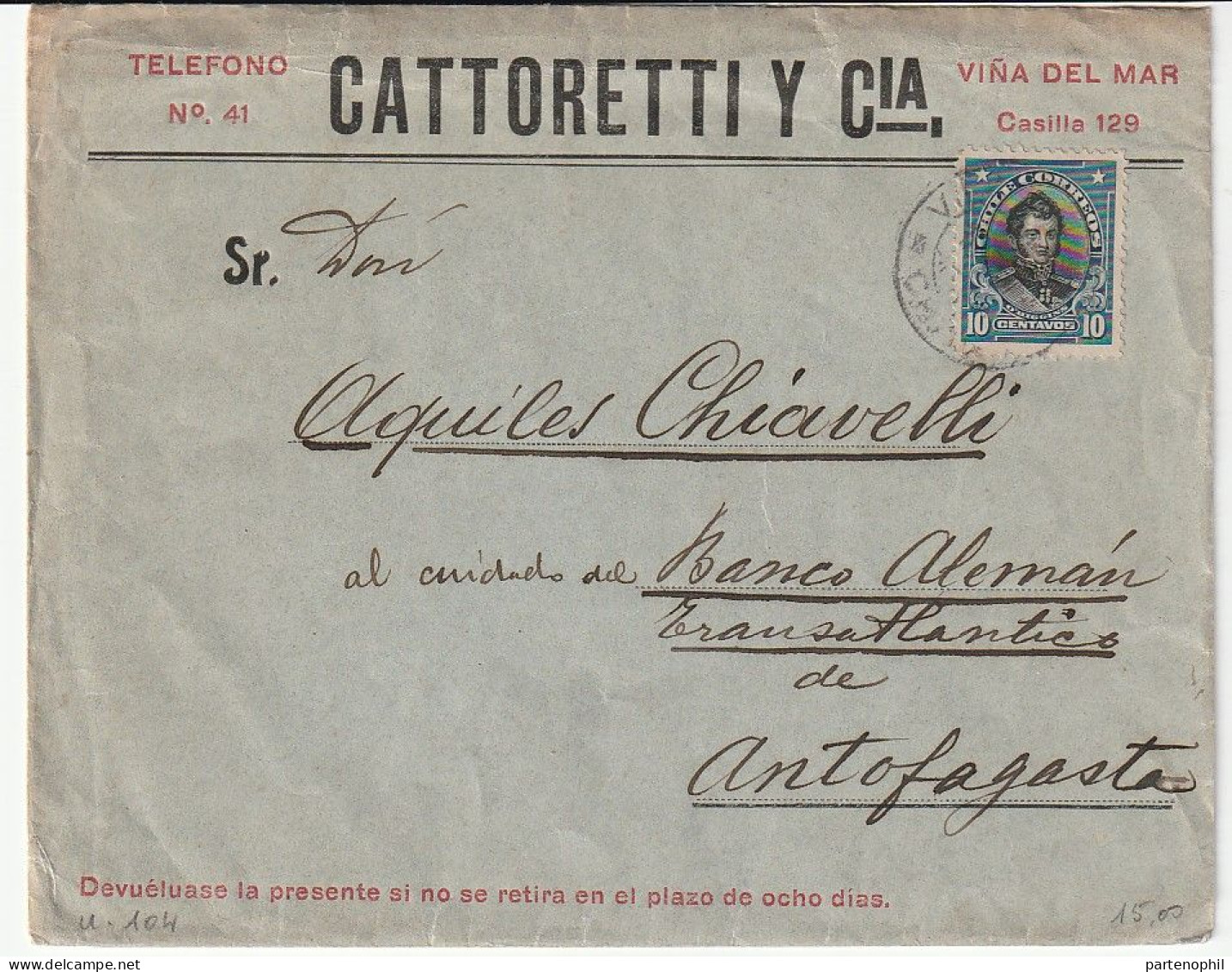 Chile -  Postgeschichte - Storia Postale - Histoire Postale - Cile