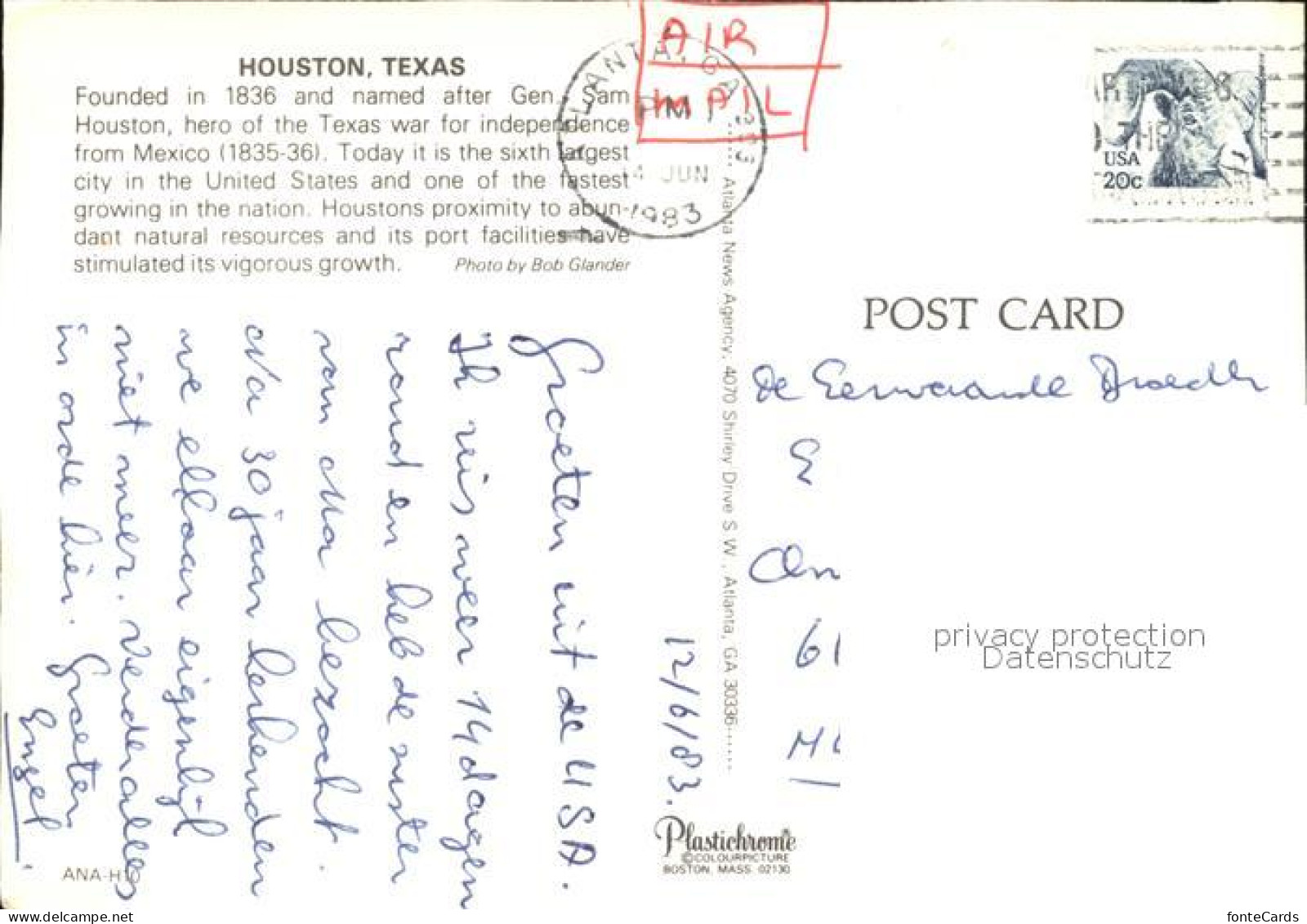 72290889 Houston_Texas Hochhaeuser Vom Park Gesehen - Other & Unclassified
