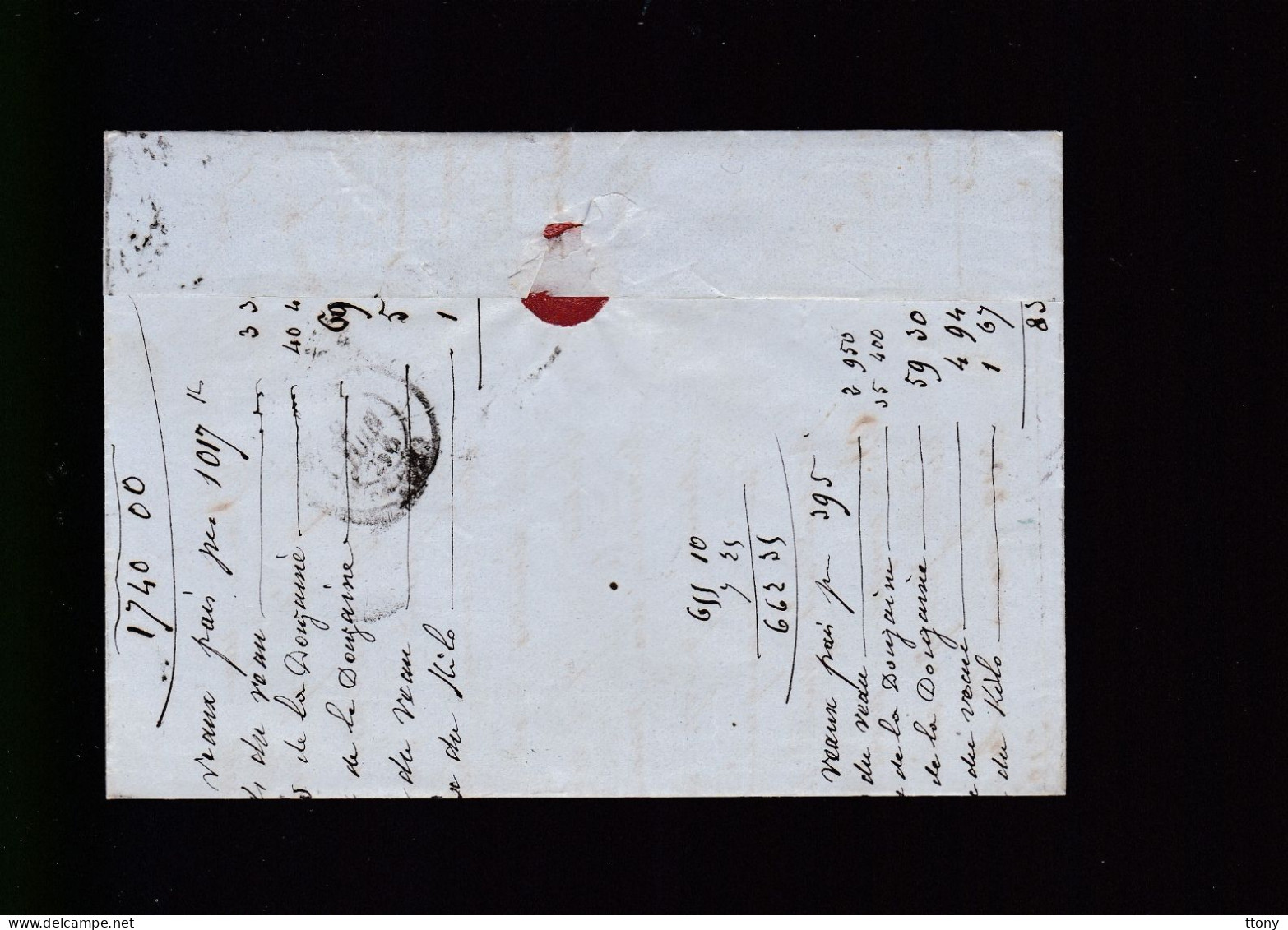 Timbre N° 14 Napoléon III  Bleu  Foncé  20 C   Sur Lettre  Départ Rennes     1856    Destination   Nantes - 1853-1860 Napoléon III.