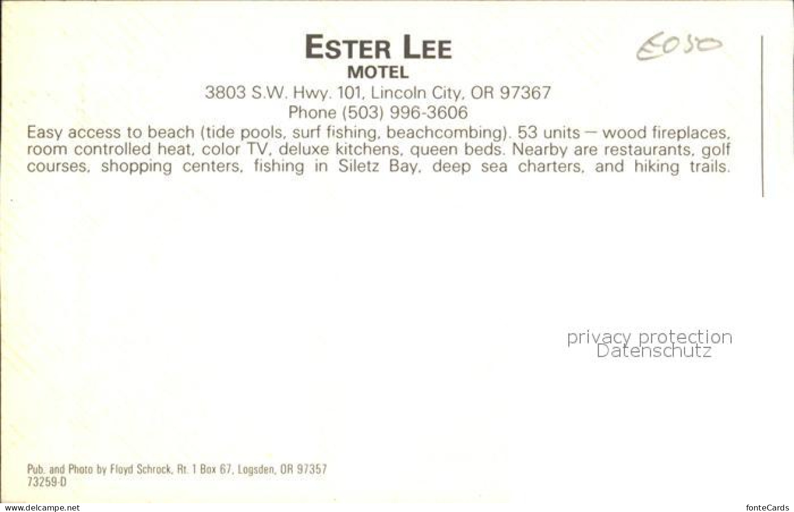 72289696 Lincoln_City_Oregon Ester Lee Motel - Other & Unclassified