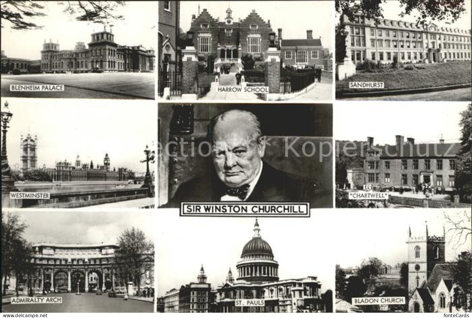 72289690 Sandhurst Sir Winston Churchill Chartwell Bladon Church Westminster  - Andere & Zonder Classificatie