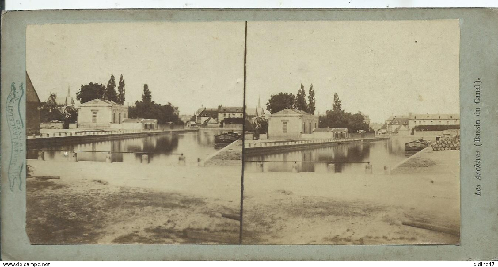 PHOTOS STÉRÉOSCOPIQUES - TROYES - Les Archives - Bassin Du Canal - Stereo-Photographie