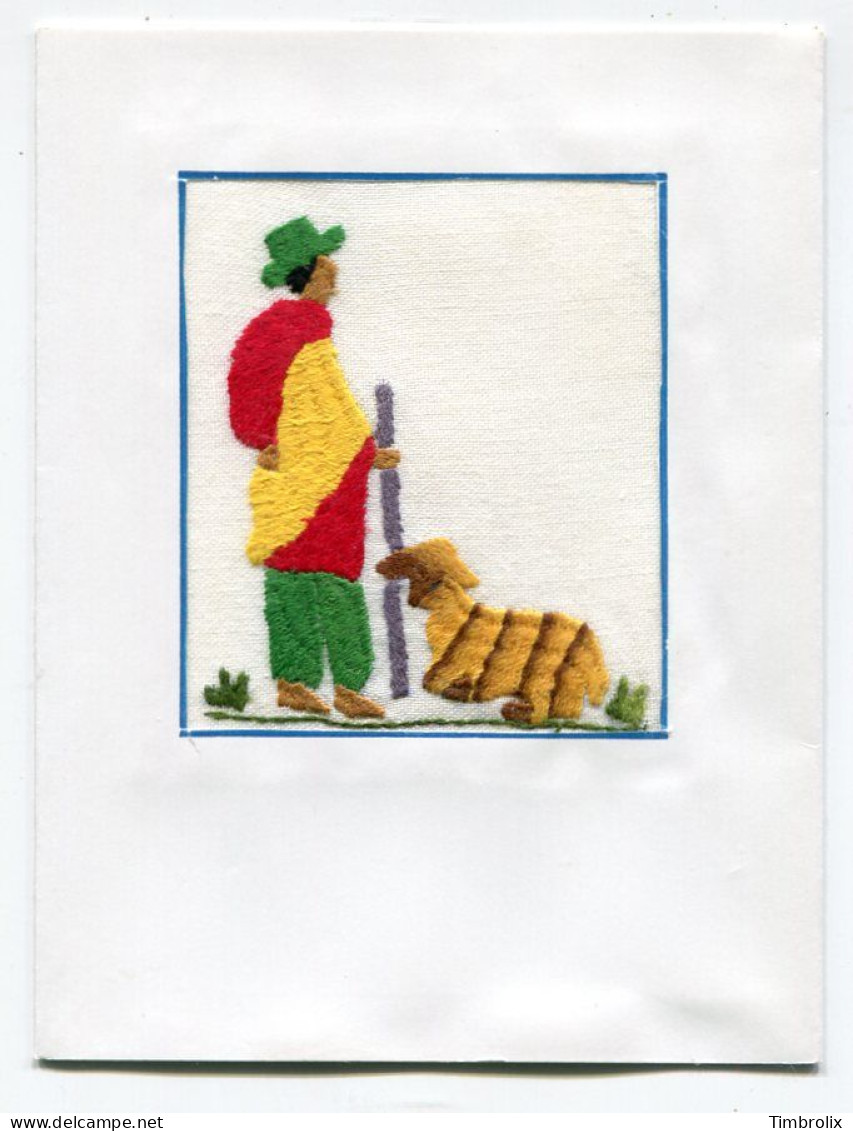 CARTES BRODEES (5 Ex.) - REALISEES PAR LES ENFANTS DU SOLEIL DE MADAGASCAR. - Embroidered