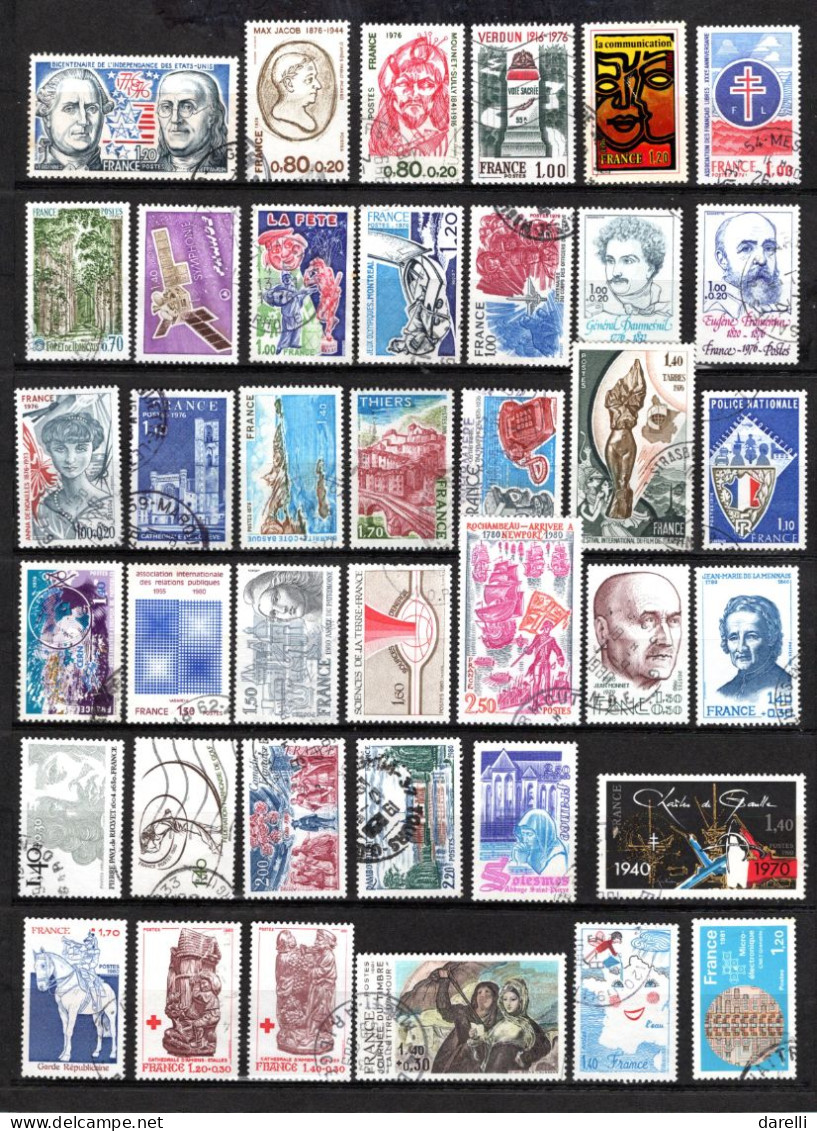 France - Lot De 100 Timbres Oblitérés Compris Entre 1954 Et 1985 - Autres & Non Classés